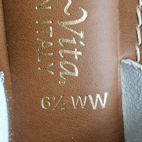 Bella Vita‎ Womens Lea Slide Sandals White Leather Double Straps Wedge 6.5WW NEW - Picture 9 of 10